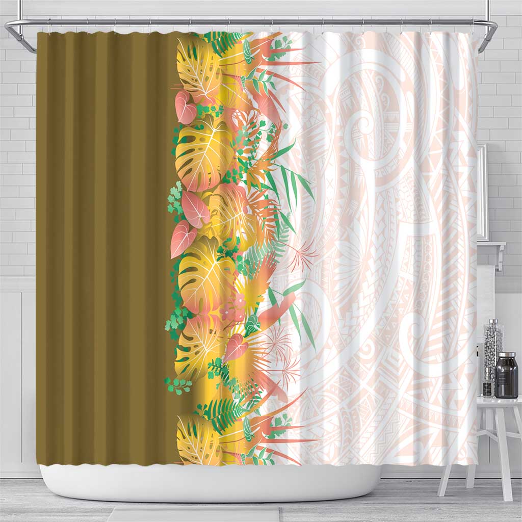 Hawaii Tropical Plant Lenalena Shower Curtain Vibrant Polynesian Pattern