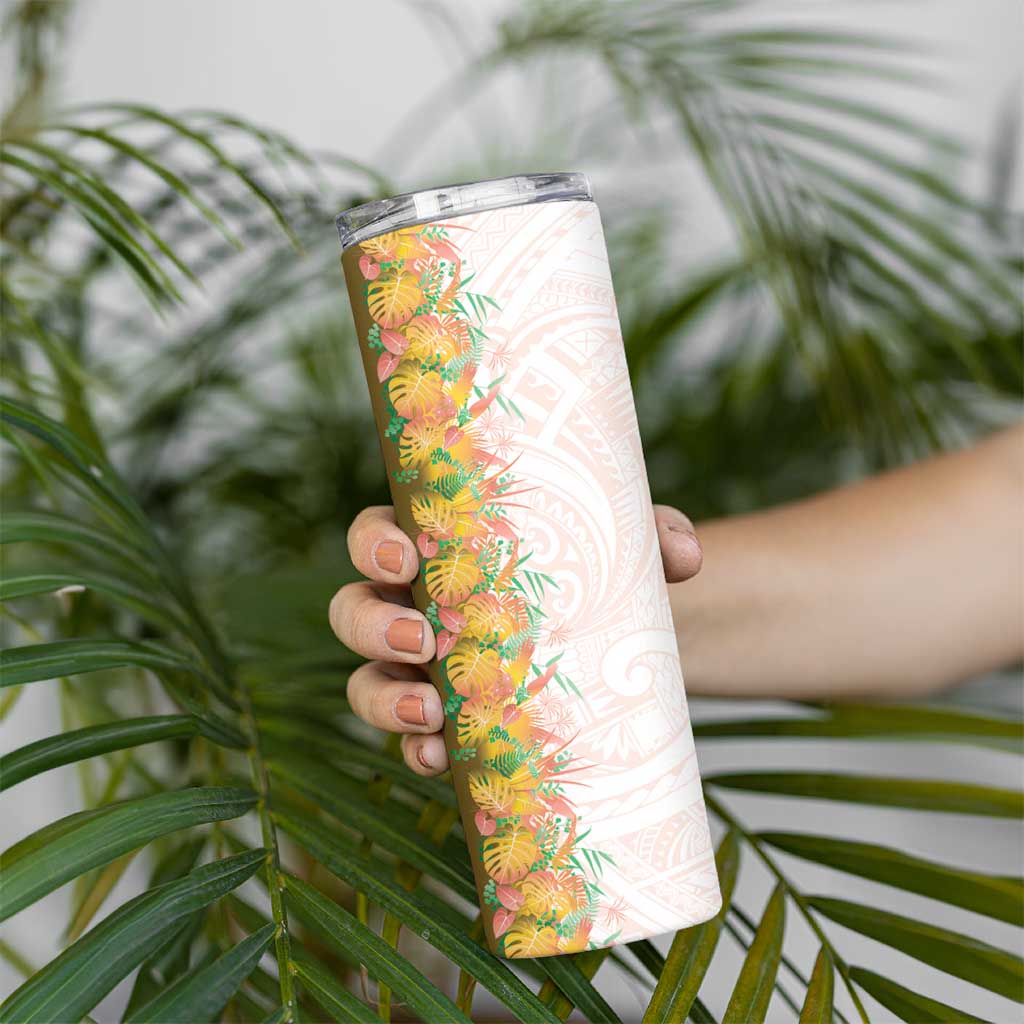 Hawaii Tropical Plant Lenalena Skinny Tumbler Vibrant Polynesian Pattern