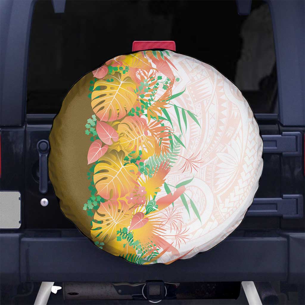Hawaii Tropical Plant Lenalena Spare Tire Cover Vibrant Polynesian Pattern