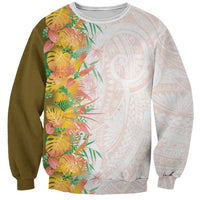 Hawaii Tropical Plant Lenalena Sweatshirt Vibrant Polynesian Pattern
