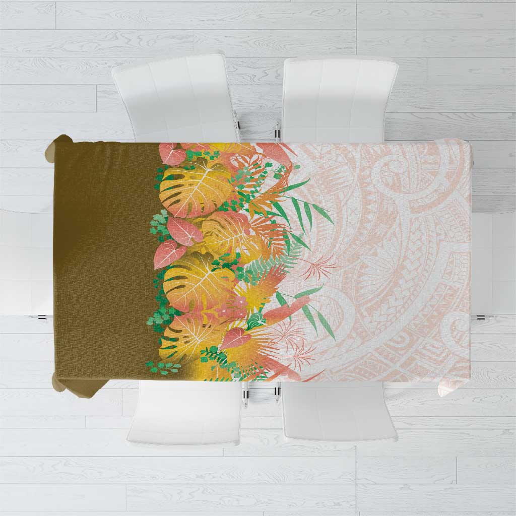Hawaii Tropical Plant Lenalena Tablecloth Vibrant Polynesian Pattern