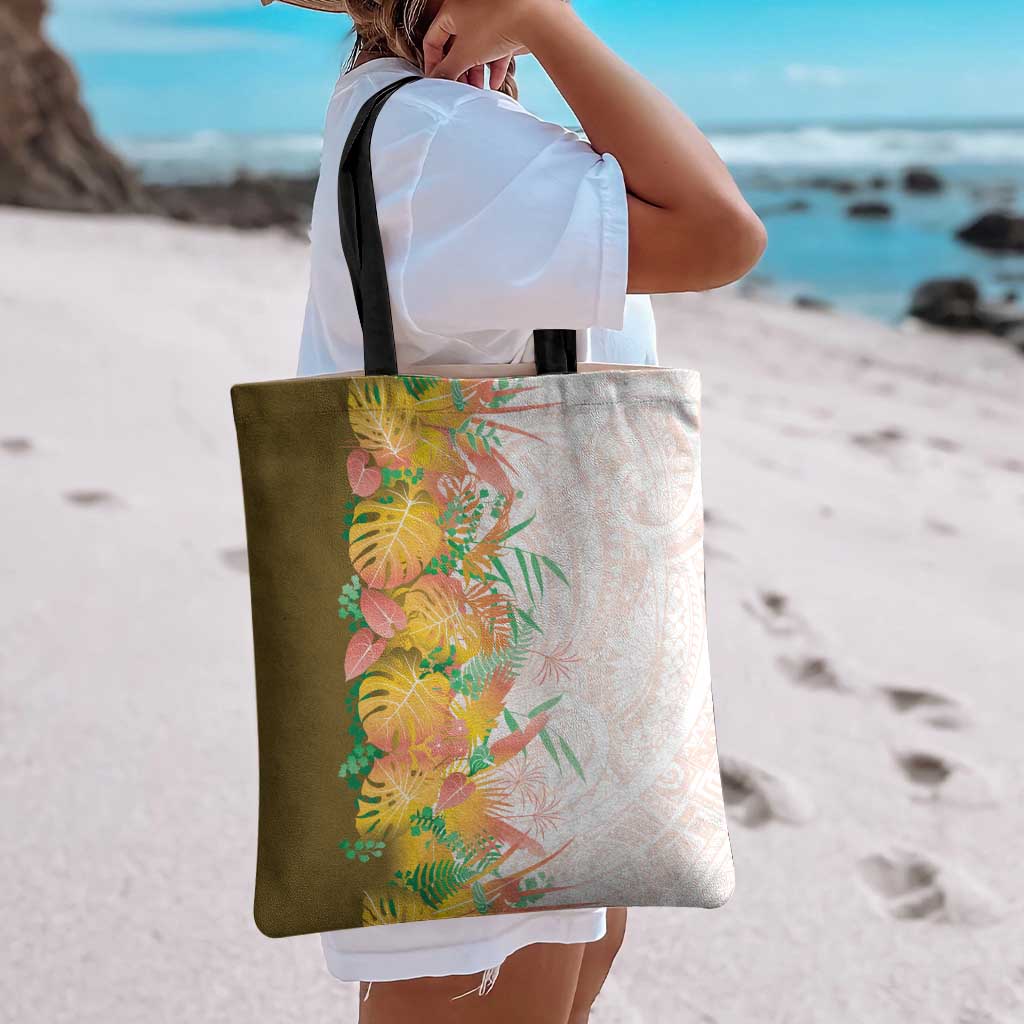 Hawaii Tropical Plant Lenalena Tote Bag Vibrant Polynesian Pattern