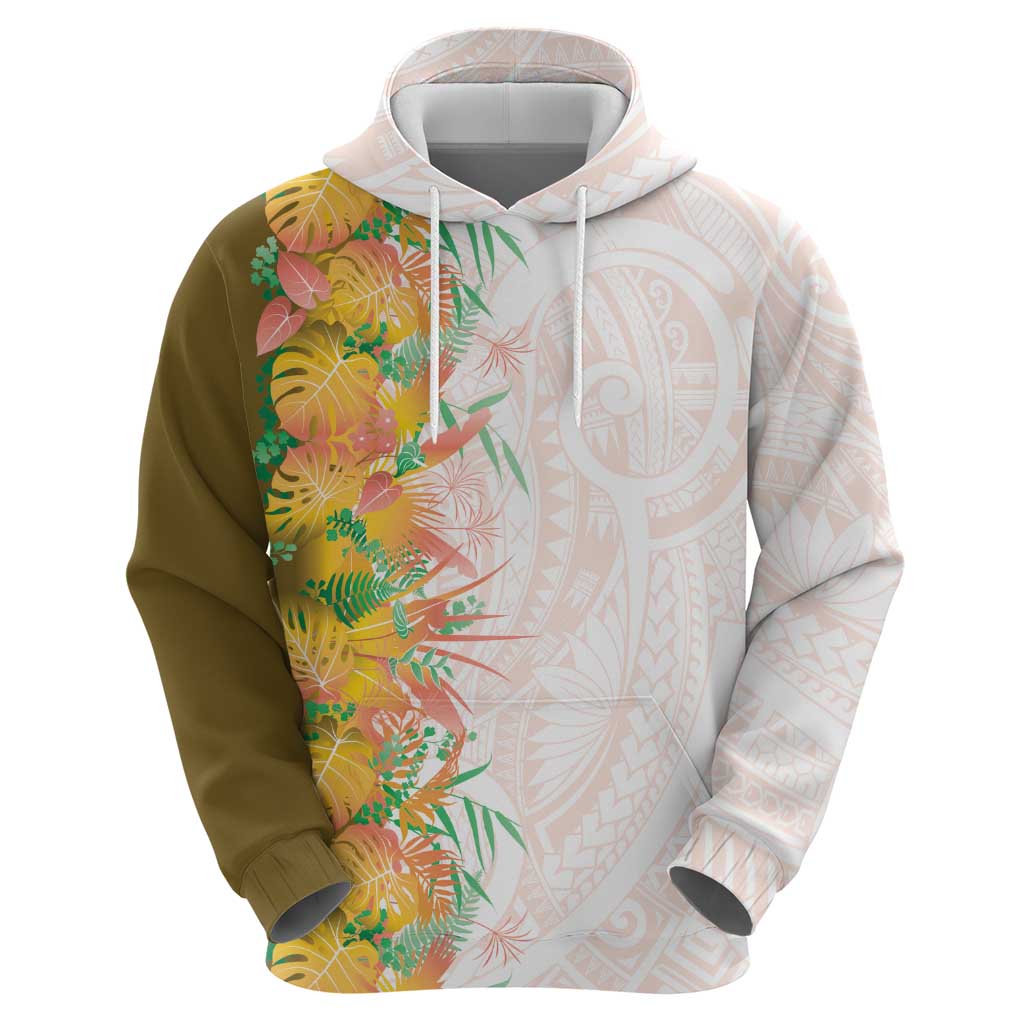 Hawaii Tropical Plant Lenalena Zip Hoodie Vibrant Polynesian Pattern