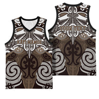 Personalised Maori Kati Mamoe Basketball Jersey Silver Fern Kowhaiwhai Art LT01 - Polynesian Pride
