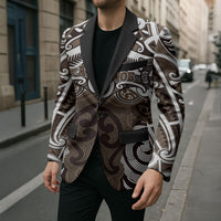 Personalised Maori Kati Mamoe Blazer Silver Fern Kowhaiwhai Art LT01 - Polynesian Pride