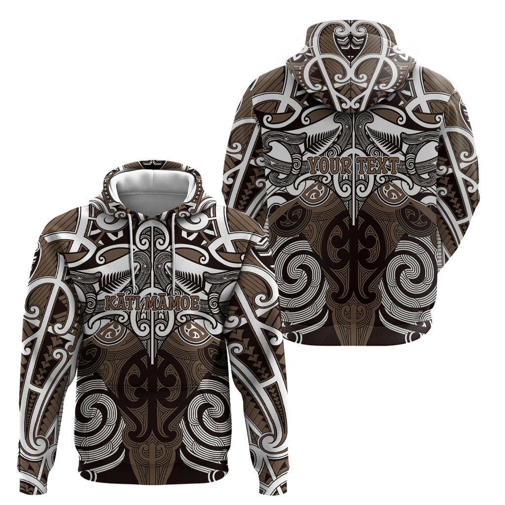 Personalised Maori Kati Mamoe Hoodie Silver Fern Kowhaiwhai Art LT01 - Polynesian Pride