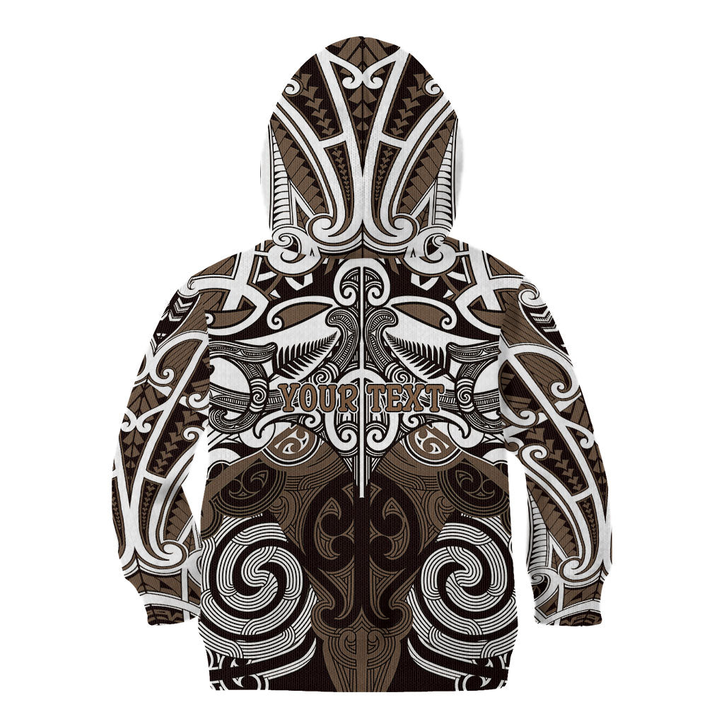 Personalised Maori Kati Mamoe Kid Hoodie Silver Fern Kowhaiwhai Art LT01 - Polynesian Pride