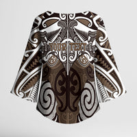Personalised Maori Kati Mamoe Kimono Sleeve Blouse Silver Fern Kowhaiwhai Art LT01 - Polynesian Pride