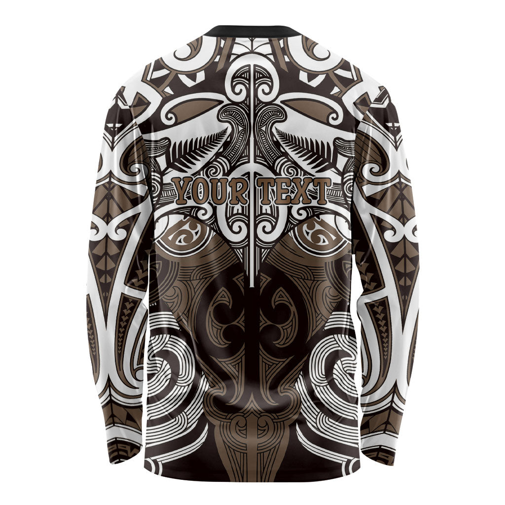 Personalised Maori Kati Mamoe Long Sleeve Shirt Silver Fern Kowhaiwhai Art LT01 - Polynesian Pride