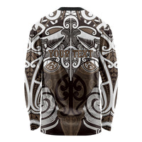 Personalised Maori Kati Mamoe Long Sleeve Shirt Silver Fern Kowhaiwhai Art LT01 - Polynesian Pride