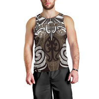 Personalised Maori Kati Mamoe Men Tank Top Silver Fern Kowhaiwhai Art LT01 - Polynesian Pride