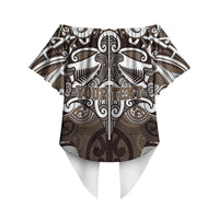 Personalised Maori Kati Mamoe Off Shoulder Wrap Waist Top Silver Fern Kowhaiwhai Art LT01 - Polynesian Pride