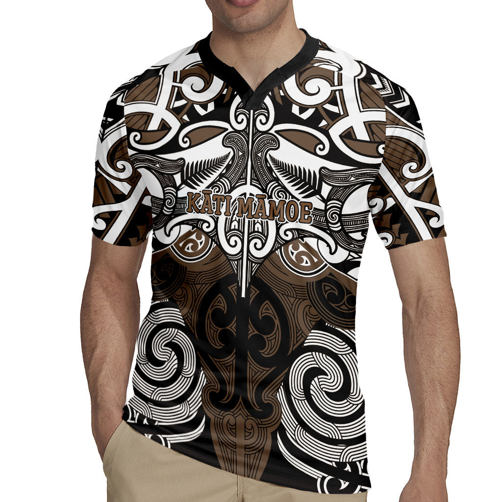 Personalised Maori Kati Mamoe Rugby Jersey Silver Fern Kowhaiwhai Art LT01 - Polynesian Pride