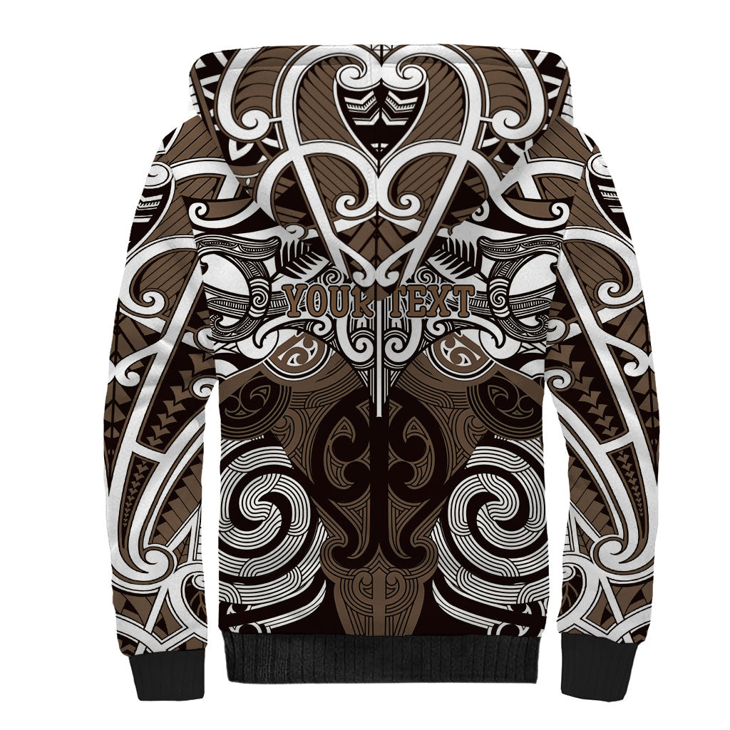 Personalised Maori Kati Mamoe Sherpa Hoodie Silver Fern Kowhaiwhai Art LT01 - Polynesian Pride