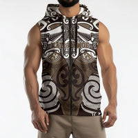 Personalised Maori Kati Mamoe Sleeveless Zip Hoodie Silver Fern Kowhaiwhai Art LT01 - Polynesian Pride