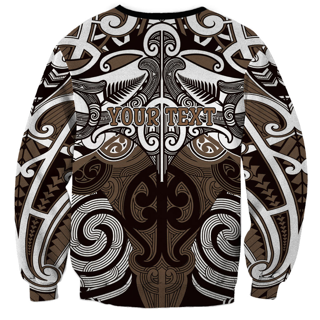 Personalised Maori Kati Mamoe Sweatshirt Silver Fern Kowhaiwhai Art LT01 - Polynesian Pride