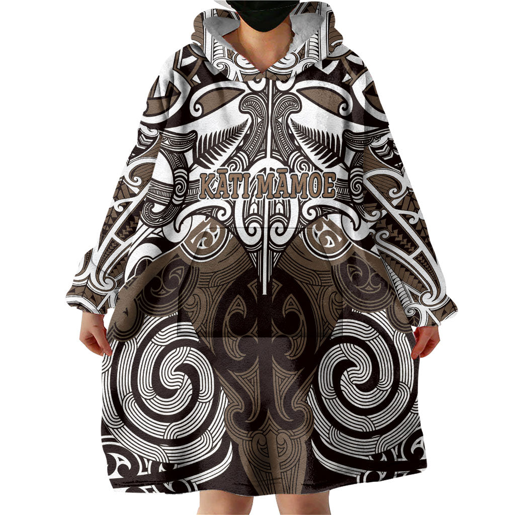 Personalised Maori Kati Mamoe Wearable Blanket Hoodie Silver Fern Kowhaiwhai Art LT01 - Polynesian Pride