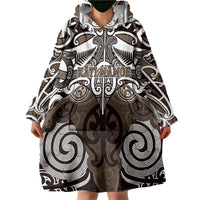 Personalised Maori Kati Mamoe Wearable Blanket Hoodie Silver Fern Kowhaiwhai Art LT01 - Polynesian Pride