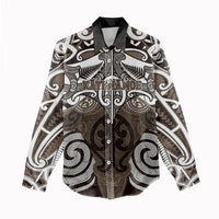 Personalised Maori Kati Mamoe Women Casual Shirt Silver Fern Kowhaiwhai Art LT01 - Polynesian Pride