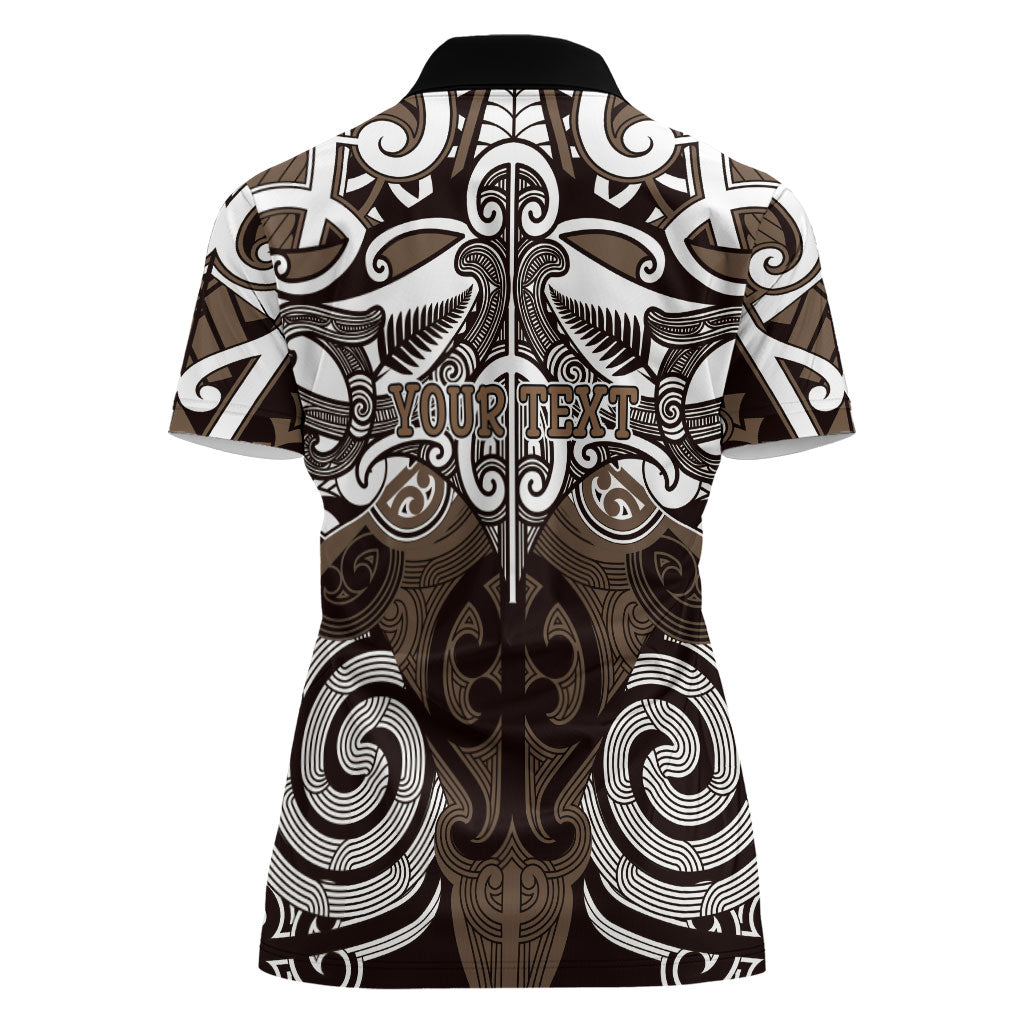 Personalised Maori Kati Mamoe Women Polo Shirt Silver Fern Kowhaiwhai Art LT01 - Polynesian Pride