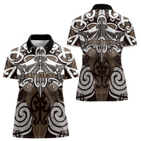 Personalised Maori Kati Mamoe Women Polo Shirt Silver Fern Kowhaiwhai Art LT01 - Polynesian Pride