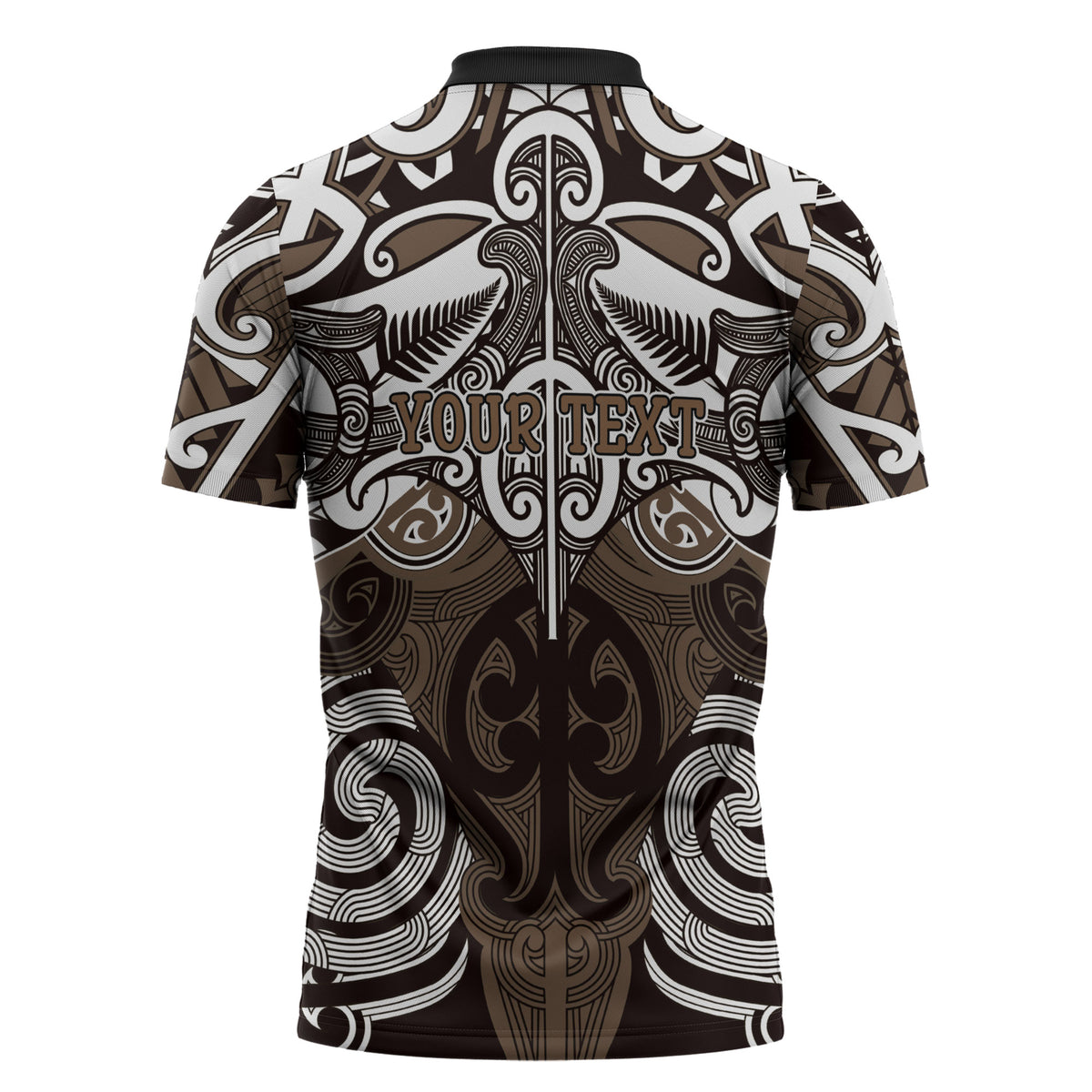Personalised Maori Kati Mamoe Zipper Polo Shirt Silver Fern Kowhaiwhai Art LT01 - Polynesian Pride