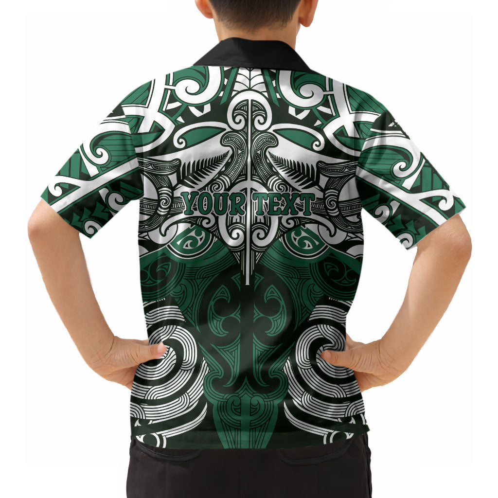 Personalised Maori Ngai Tahu Hawaiian Shirt Silver Fern Kowhaiwhai Art LT01 - Polynesian Pride