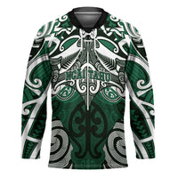 Personalised Maori Ngai Tahu Hockey Jersey Silver Fern Kowhaiwhai Art LT01 Unisex Green - Polynesian Pride