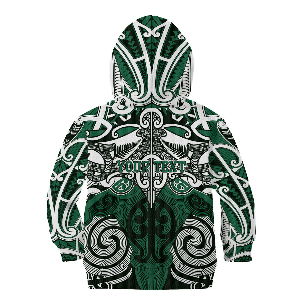 Personalised Maori Ngai Tahu Kid Hoodie Silver Fern Kowhaiwhai Art LT01 - Polynesian Pride