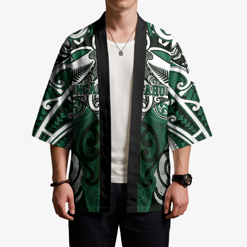 Personalised Maori Ngai Tahu Kimono Silver Fern Kowhaiwhai Art LT01 - Polynesian Pride