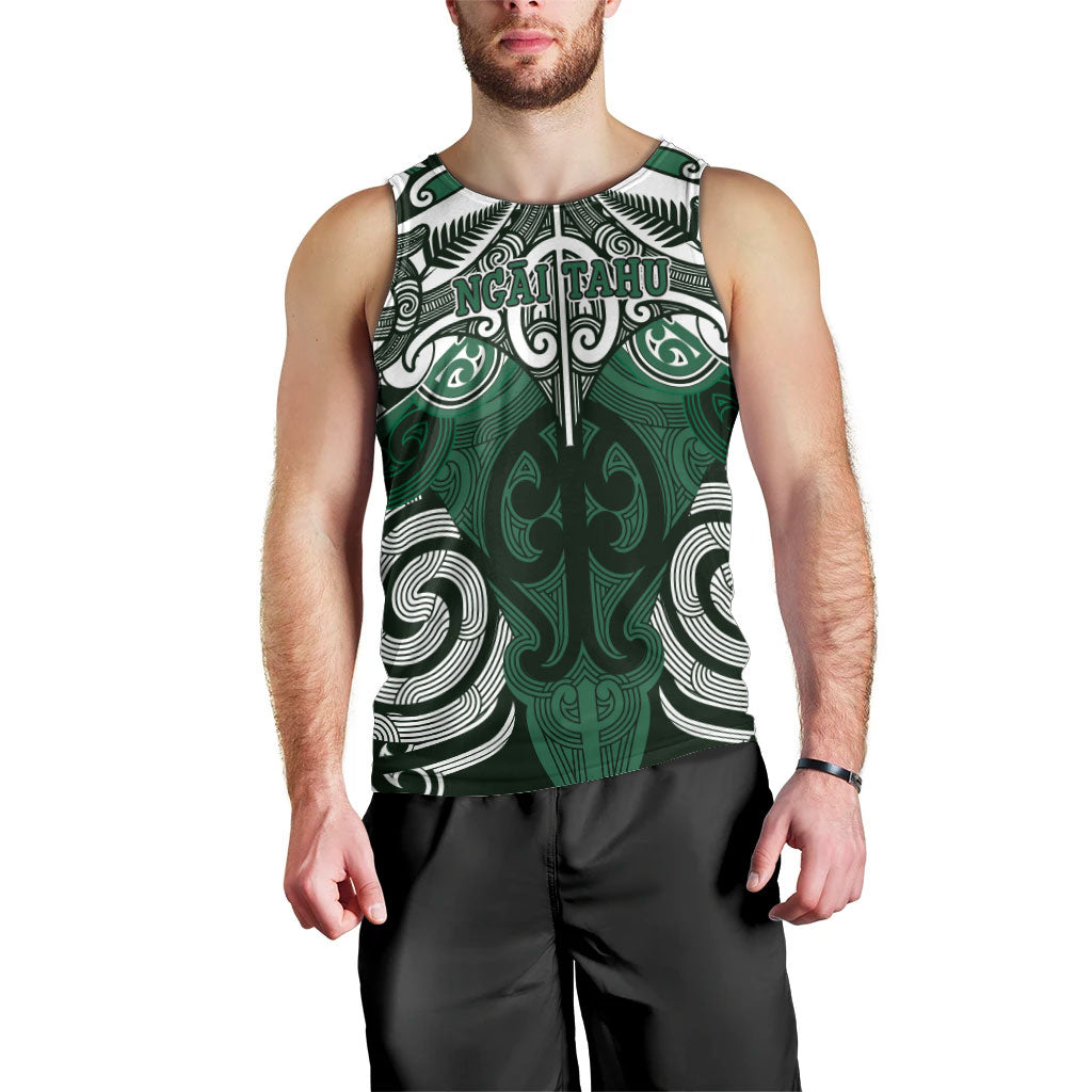 Personalised Maori Ngai Tahu Men Tank Top Silver Fern Kowhaiwhai Art LT01 - Polynesian Pride