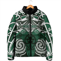 Personalised Maori Ngai Tahu Padded Jacket Silver Fern Kowhaiwhai Art LT01 - Polynesian Pride