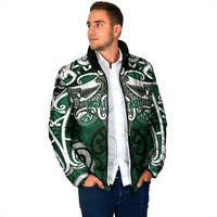Personalised Maori Ngai Tahu Padded Jacket Silver Fern Kowhaiwhai Art LT01 - Polynesian Pride