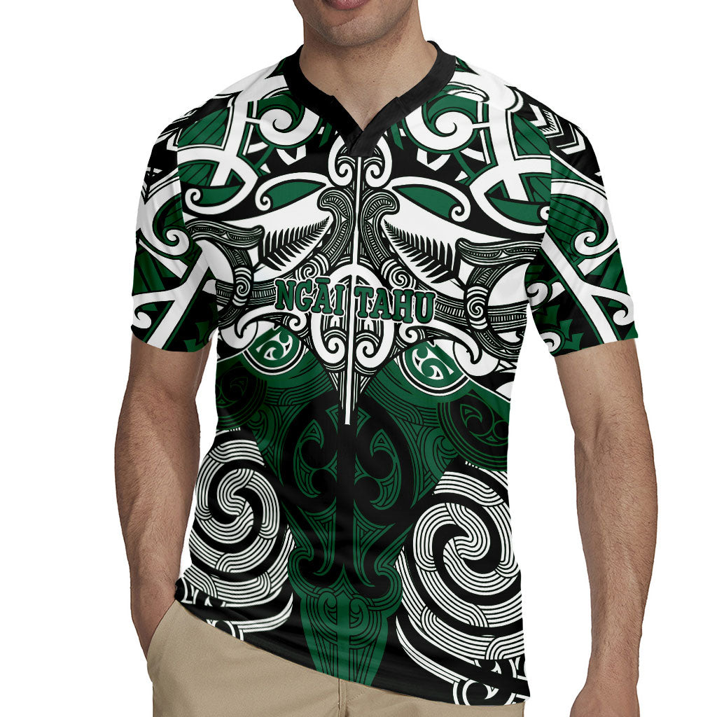 Personalised Maori Ngai Tahu Rugby Jersey Silver Fern Kowhaiwhai Art LT01 - Polynesian Pride