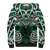 Personalised Maori Ngai Tahu Sherpa Hoodie Silver Fern Kowhaiwhai Art LT01 - Polynesian Pride