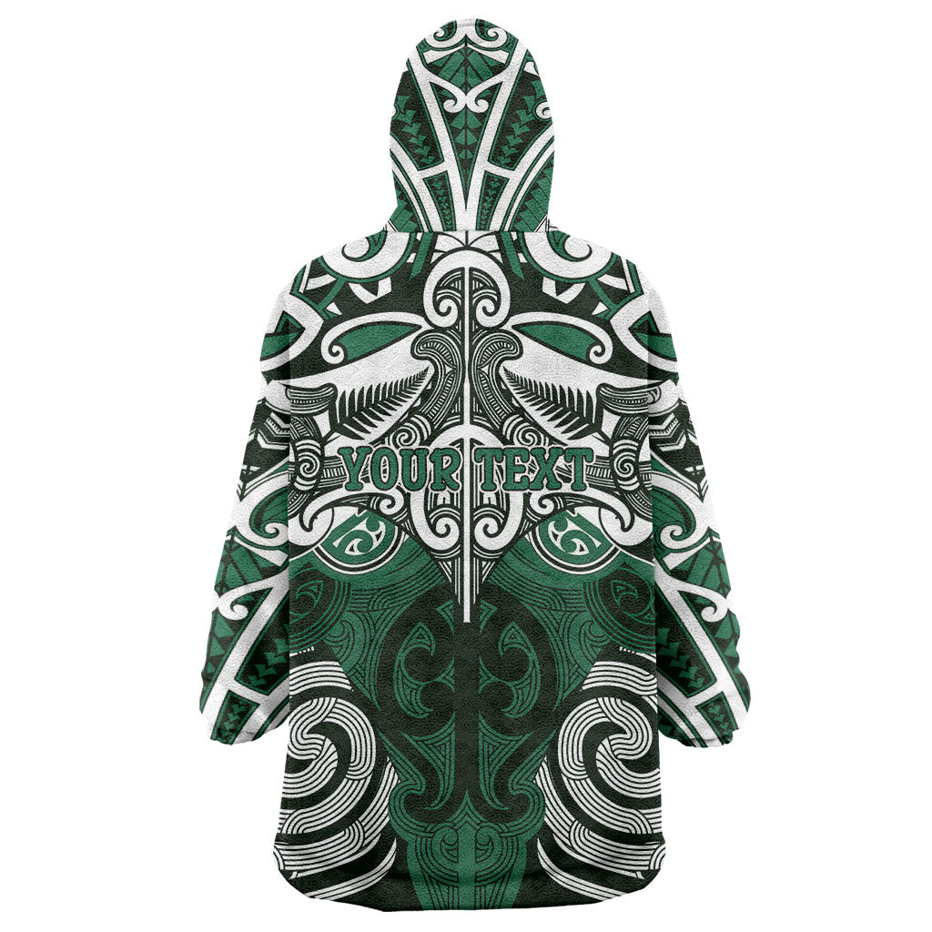 Personalised Maori Ngai Tahu Wearable Blanket Hoodie Silver Fern Kowhaiwhai Art LT01 - Polynesian Pride