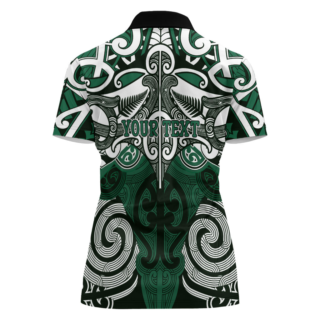 Personalised Maori Ngai Tahu Women Polo Shirt Silver Fern Kowhaiwhai Art LT01 - Polynesian Pride