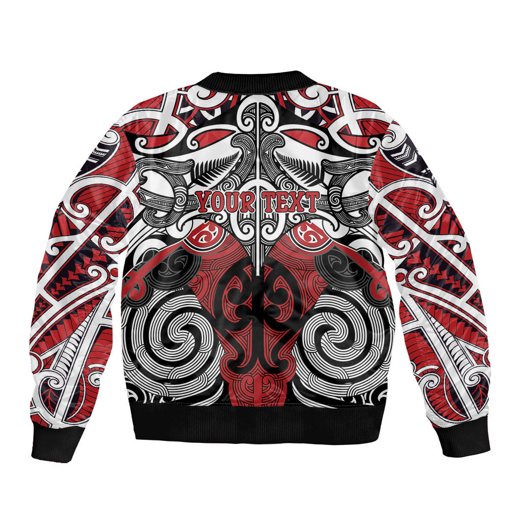 Personalised Maori Ngapuhi Bomber Jacket Silver Fern Kowhaiwhai Art LT01 - Polynesian Pride