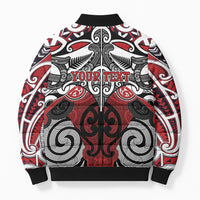 Personalised Maori Ngapuhi Bomber Puffer Jacket Silver Fern Kowhaiwhai Art LT01 - Polynesian Pride