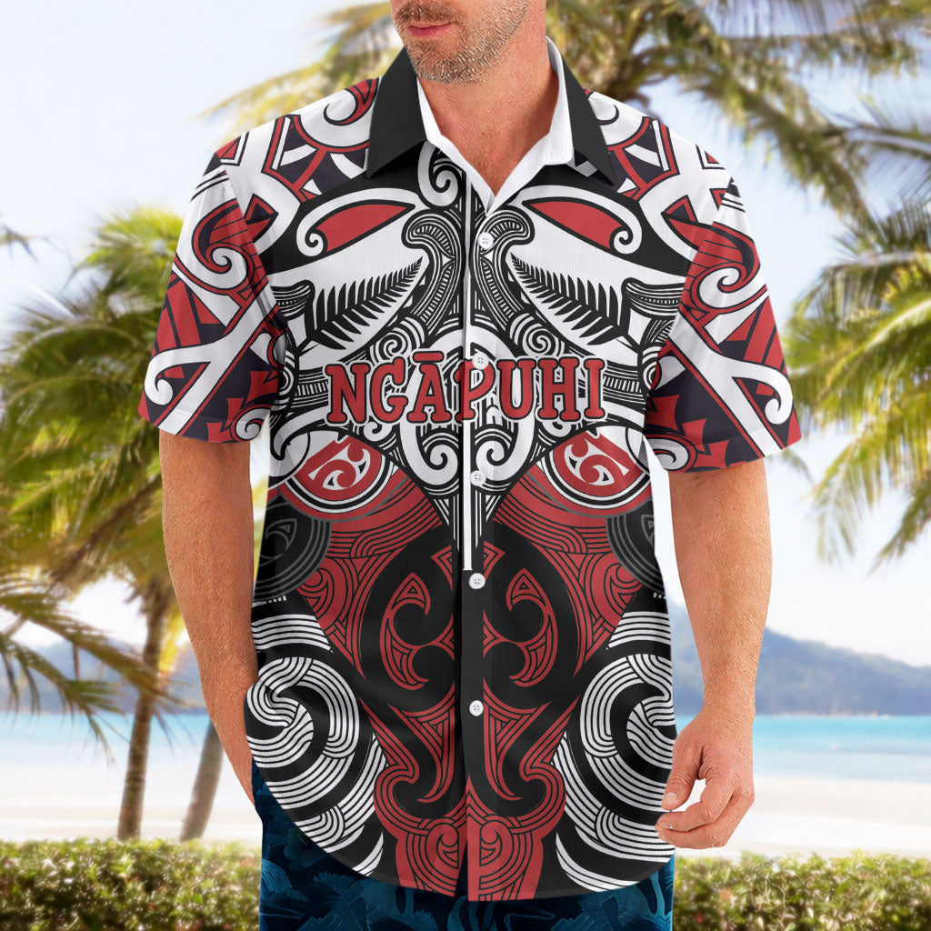 Personalised Maori Ngapuhi Hawaiian Shirt Silver Fern Kowhaiwhai Art LT01 - Polynesian Pride