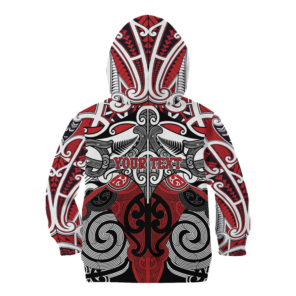 Personalised Maori Ngapuhi Kid Hoodie Silver Fern Kowhaiwhai Art LT01 - Polynesian Pride