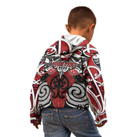Personalised Maori Ngapuhi Kid Hoodie Silver Fern Kowhaiwhai Art LT01 - Polynesian Pride