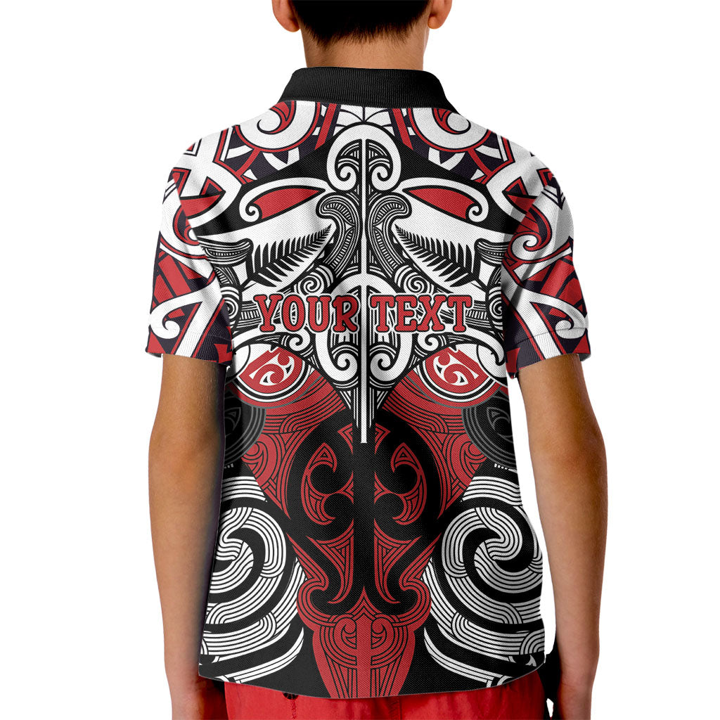 Personalised Maori Ngapuhi Kid Polo Shirt Silver Fern Kowhaiwhai Art LT01 - Polynesian Pride