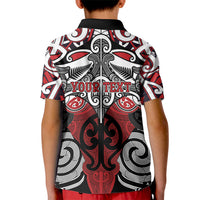 Personalised Maori Ngapuhi Kid Polo Shirt Silver Fern Kowhaiwhai Art LT01 - Polynesian Pride