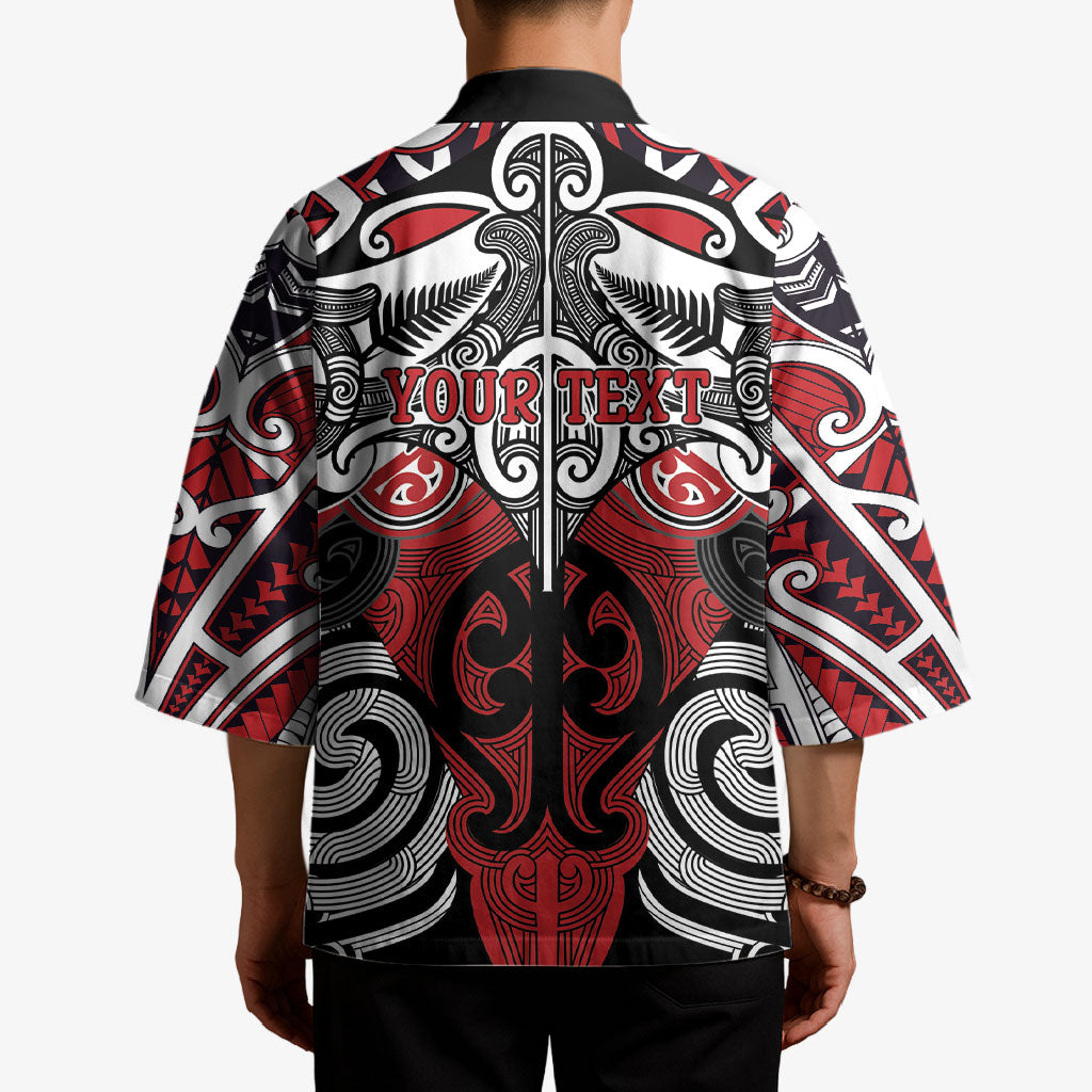 Personalised Maori Ngapuhi Kimono Silver Fern Kowhaiwhai Art LT01 - Polynesian Pride