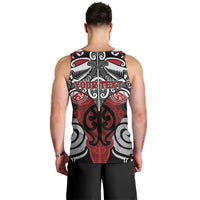 Personalised Maori Ngapuhi Men Tank Top Silver Fern Kowhaiwhai Art LT01 - Polynesian Pride