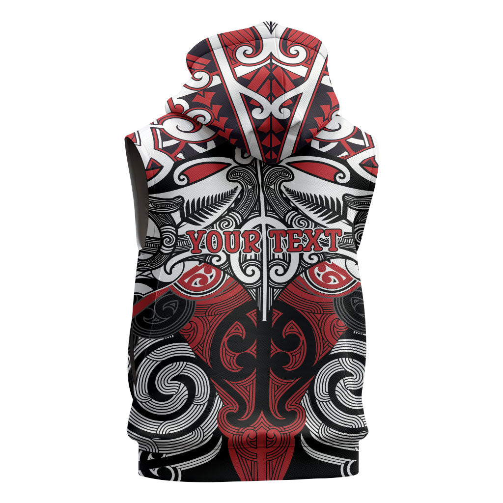 Personalised Maori Ngapuhi Sleeveless Hoodie Silver Fern Kowhaiwhai Art LT01 - Polynesian Pride