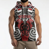 Personalised Maori Ngapuhi Sleeveless Hoodie Silver Fern Kowhaiwhai Art LT01 - Polynesian Pride
