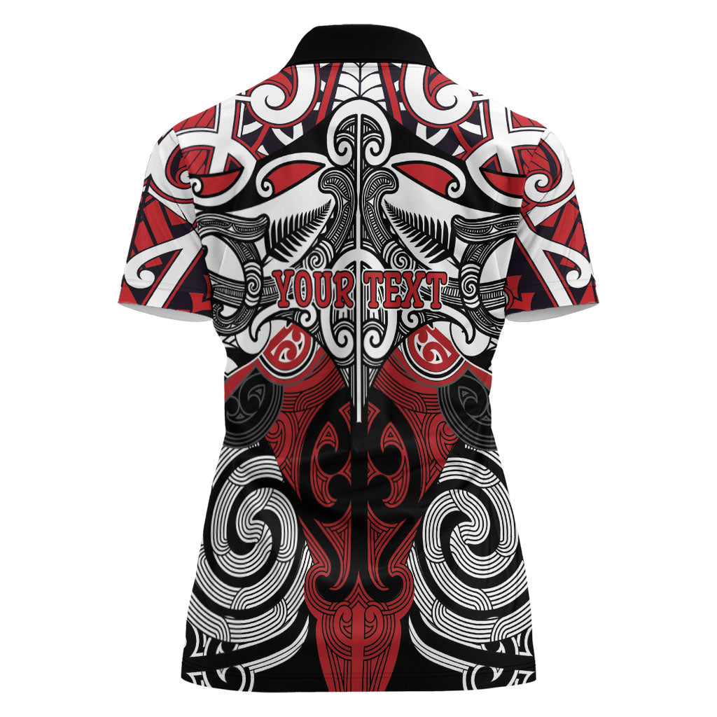 Personalised Maori Ngapuhi Women Polo Shirt Silver Fern Kowhaiwhai Art LT01 - Polynesian Pride