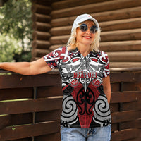 Personalised Maori Ngapuhi Women Polo Shirt Silver Fern Kowhaiwhai Art LT01 - Polynesian Pride